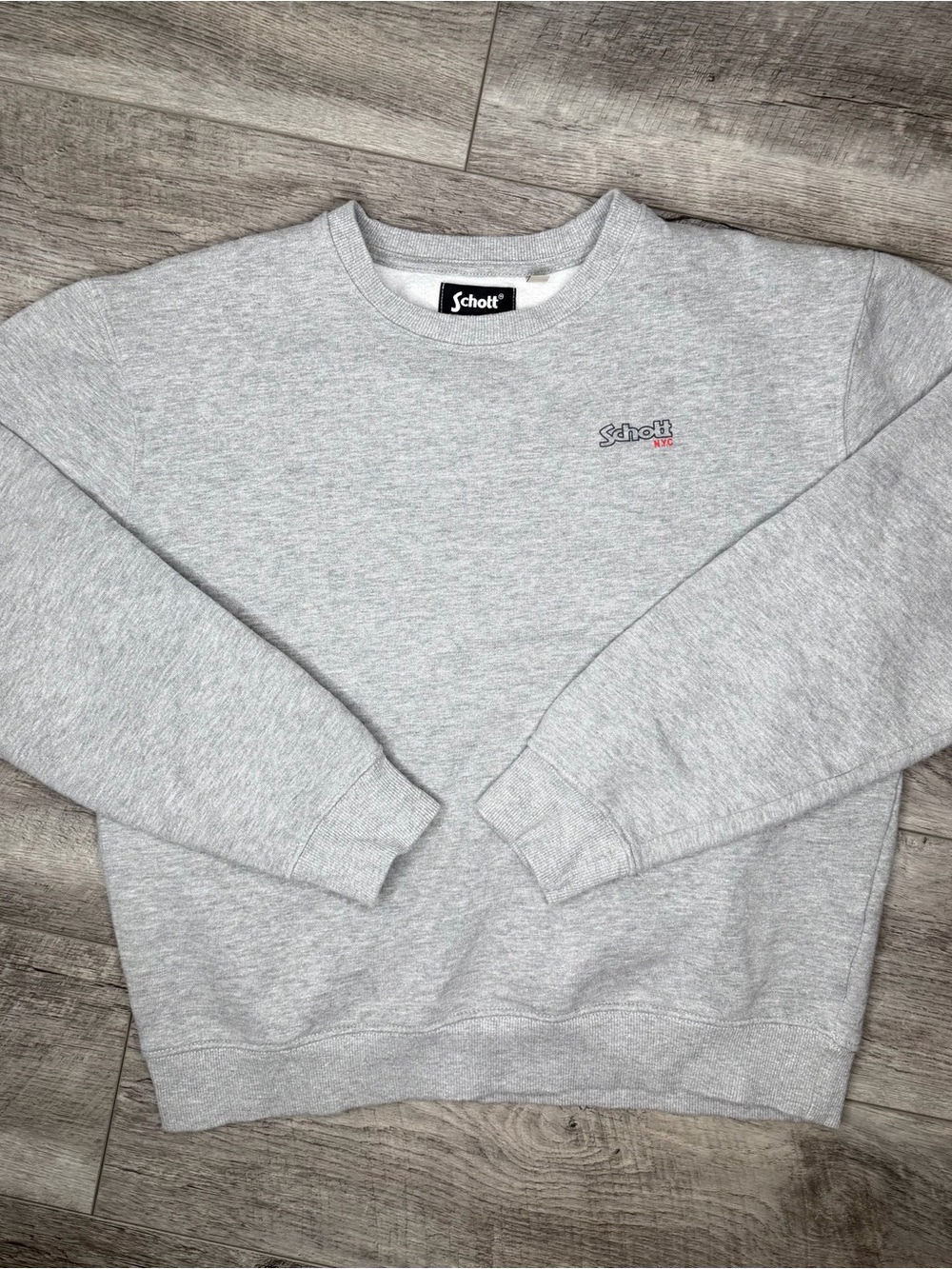 Schott NYC Light Gray Crewneck Sweatshirt - Men's
